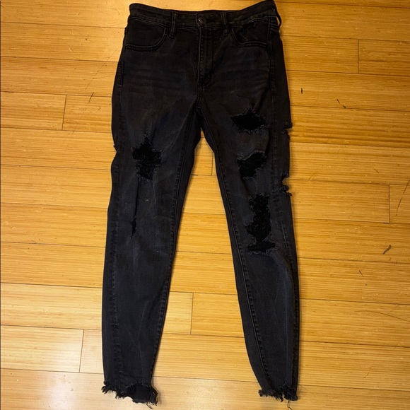 American Eagle Outfitters Denim - American Eagle Super Stretch X Black Distressed Jeans